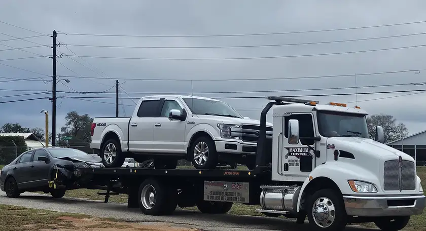 Loaded tow truck